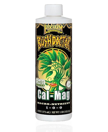FoxFarm Bush Doctor Cal Mag for Plants - Prevent Calcium & Magnesium Deficiency, Blossom End Rot & Tip Burn - OMRI Listed for Organic Gardening - 1-0-0, 3% Calcium, 0.9% Magnesium - 1-Pint