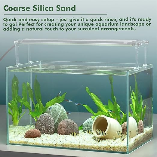 11 Pounds Coarse Silica Sand Succulent and Cactus Bonsai Stones Soil Cover Gravel for Indoor Outdoor Plants Natural Decorative Rocks for Fairy Gardening, Vase Fillers, Aquariums, Carnivorous Plant Mix