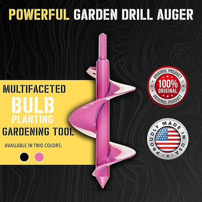 Power Planter 307PNK 3 x 7 in. Bulb Planting Auger & Bedding Plant Tool Pink