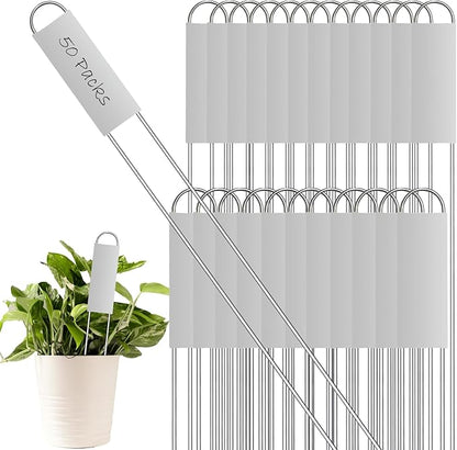 50 Pieces Metal Plant Labels 11.8 Inch Zinc Metal Plant Tags Garden Label Markers Outdoor Planting Garden Markers for Plants Vegetables Herb Seedlings Flowers