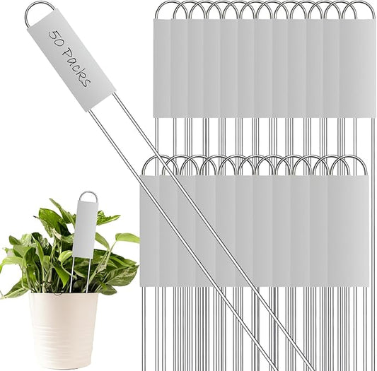 50 Pieces Metal Plant Labels 11.8 Inch Zinc Metal Plant Tags Garden Label Markers Outdoor Planting Garden Markers for Plants Vegetables Herb Seedlings Flowers