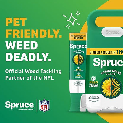 Spruce Weed Killer Refill - Versatile Weed & Grass Killer₂ for Flower Beds, Driveways & Mulch Beds - No Pour, No Mix, No Mess Refill - Kills Dandelions, Crabgrass & More (64 Oz)