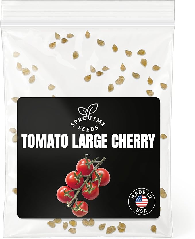 Large Cherry Tomato Seeds for Planting – 50+ Sweet Heirloom Cherry Tomato Seeds, High Germination, Non-GMO, Indoor & Outdoor Garden (Solanum lycopersicum)