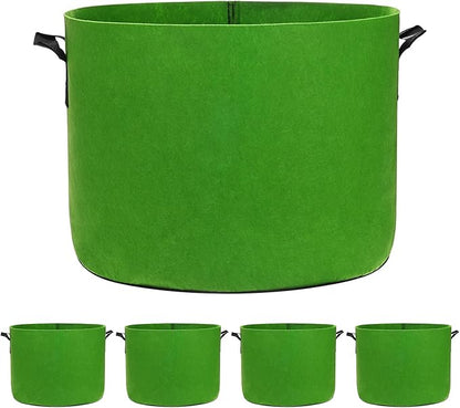 5-Pack Plant Grow Bags 10 Gallon Grow Bags 300G Thickened Fabric Pots with Durable Handles Plant Garden Grow Pots for Fruits/Vegetables/Flowers/Plants [Green]