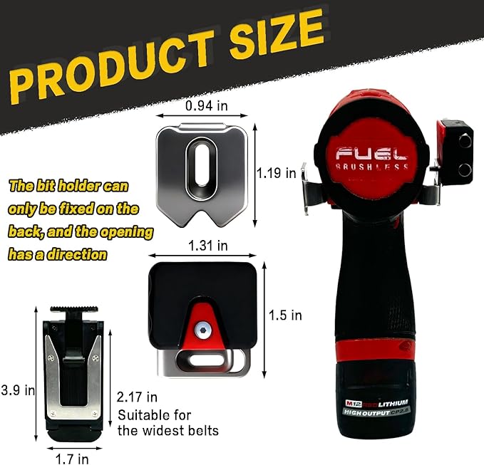 [MAGG HEVI] Tool Holster Compatible with Milwaukee M12 New Generation Tools,Gravity Locking Clip-On Tool Belt Holder for Drills, Driver, Impacts,Multi-Tool and More on Your Belt