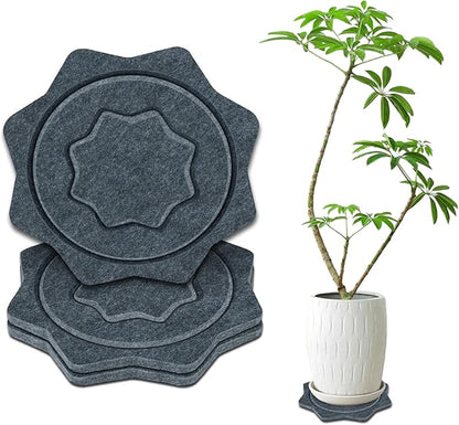 BXI Felt Plant Saucer Mat - 3 Pcs 10 Inch Water Absorbent Planter Coaster, Thick Flower Pot Saucer Pad, Planting Drip Tray for Indoors, Fabric Protective Plate for Tabletop and Floor Surface