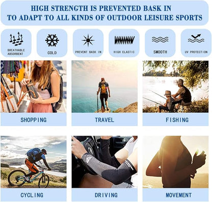 Binienty Unisex Arm Sleeves for Driving, Golf, Cycling, Sports, UV Protector Cooling Arm Sleeves Cover