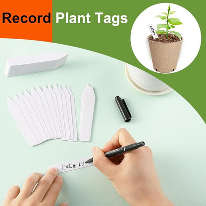 132 Pack Peat Pots, 3 Inch Plant Starter Round Nursery Pot with Drainage Holes, Seedling Nursery Box, Seed Starting Tray, Bulk Garden Germination Paper Pulp Container with 132 Plant Labels