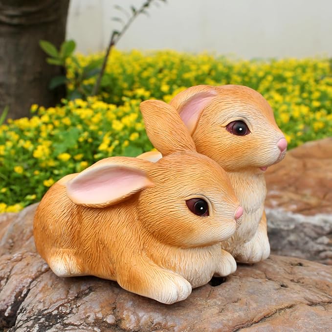 Bunny Pot, Small Succulent Pots with Drainage, Cute Bunny Resin Succulent Planter Pots, Bunny Decor Planter Tiny Animal Planter Flower Pot for Plants Flower Cactus Garden Indoor Outdoor