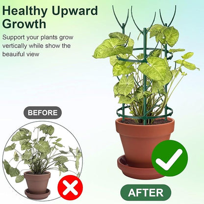 9 Pcs Plant Support Stakes & Plant Cage Support Rings, Plant Supports for Indoor Plants, Stackable Plant Holder Stick, Small Plants Potted Plants Flower Other Climbing Plants (6.4 "Wide X 11" High)