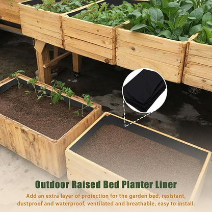 63 * 83 inch Raised Garden Bed Liner, Non Woven Fabric Liner for Large Veg Trough, Keeps Soil Contained and Water Drained