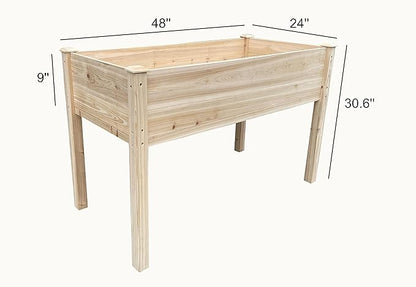 BTExpert 4ft Wooden Raised Garden Bed with Legs, 48x24x30in Elevated Planter Box Stand for Vegetable Flower Backyard, Patio, Balcony Large Wood Raised Beds Liner Outdoor - 30 in Height