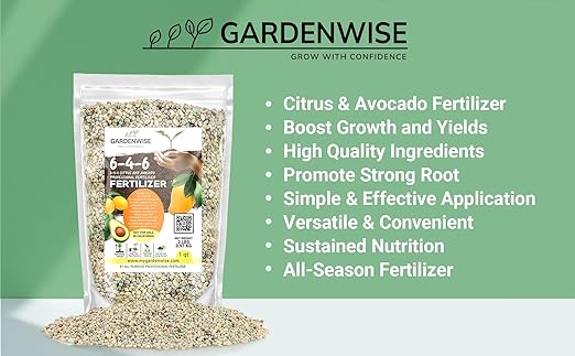 6-4-6 Avocado and Citrus Tree Professional Fertilizer Plant Food for Outdoor/Indoor Gardening; Quick-Release Nitrogen Fertilizer; Orange, Lime, Avocado and Lemon Tree Fertilizer (1 Quart)