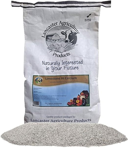Hi Calcium Limestone 20 Pounds for Strong Root Growth, Nutrient Absorption, Plant Resilience, Enhances Soil Structure, Healthier Vibrant Plants by Lancaster Agriculture Products