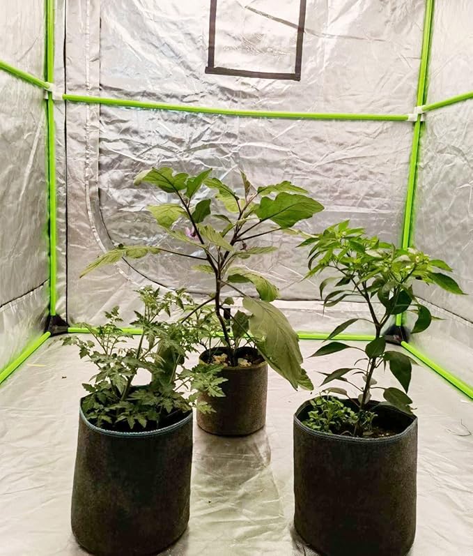 HORTIPOTS Fabric Pots 3 Gallon Non So Floppy Air Pruning Smart Grow Bags Black Gray (Pack of 10)