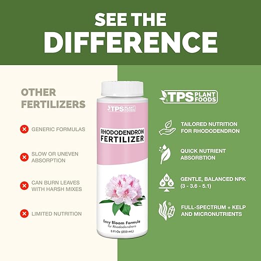 Rhododendron Fertilizer – Liquid Rhododendron Plant Food for Healthy Growth & Vibrant Blooms, 8 oz (250 mL)