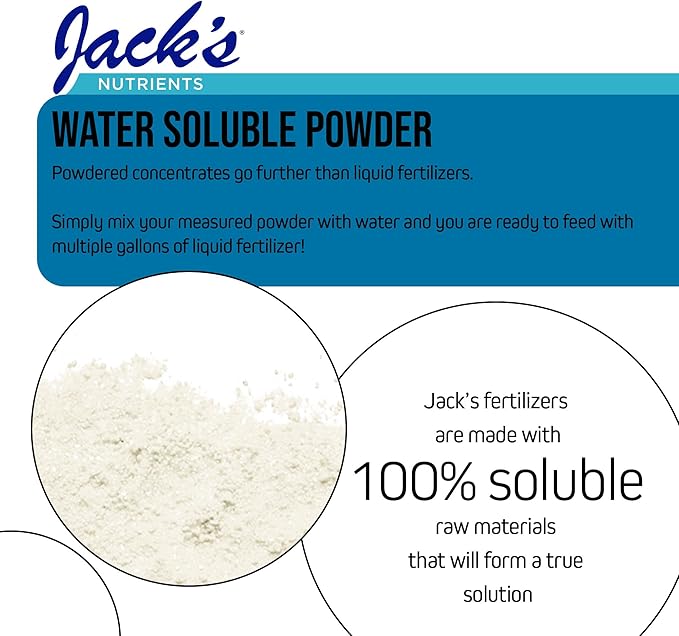 Jack's Classic Nutrients 5-12-26 Part A Water-Soluble Fertilizer for Growth of Leaves and Strong Roots in Plants Grown in Continuous Liquid Feed Programs, 2.2Lbs