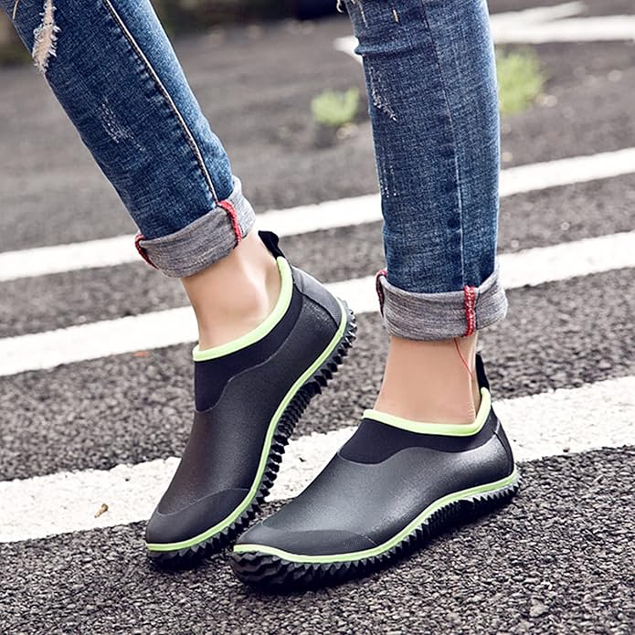 SWIFTFROG Men’s Garden Boots - Unisex Waterproof Ankle Slip-On Footwear Rubber Rain Boots for Men Women Outdoor,Camping,Gardening