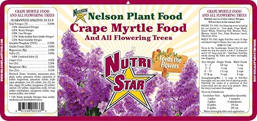 Crape Myrtle & All Flowering Trees Desert Willow Mimosa Orchid Tree Indoor Outdoor Container Grown Granular Fertilizer NutriStar (15 lb.)