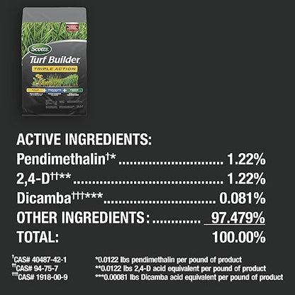 Scotts Turf Builder Triple Action1 - Weed Killer, Crabgrass Preventer, Lawn Fertilizer, 12,000 sq. ft. (2-Pack)