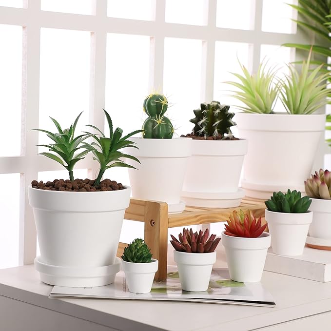 Yishang 1.9 Inch Tiny White Terracotta Pots Pack of 72-Small Mini White Clay Pots with Drainage Holes Flower Nursery Terra Cotta Planter for Tiny Cactus,Herb,Succulent Plants,Crafts