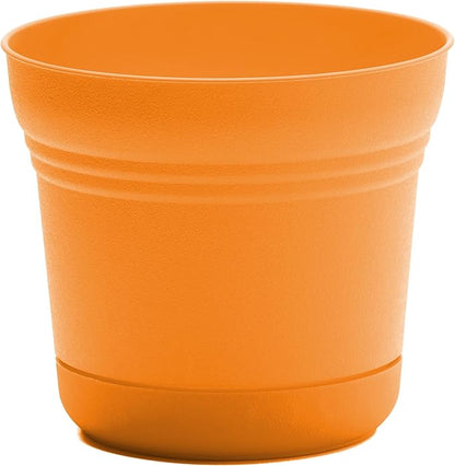 Bloem Saturn 14" Mango Round Resin Planter Pot with Snap-in Saucer for Indoor and Outdoor Gardening