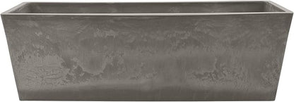 Arcadia Garden Products U65CT Plastic/Stone/Wood Composite Simplicity Window Box, No Drainage Hole (Drillable), Patio Plant Container, Indoor Outdoor Planter, 25.5" x 9, Cement Color