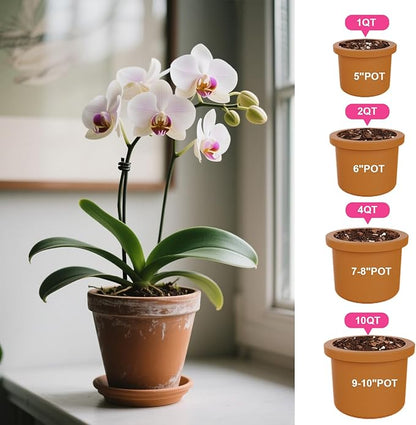 Organic Orchid Potting Mix & Bark Blend 1qt - All Natural, Fast Draining Soil for Phalaenopsis, Dendrobium, Oncidium Plants