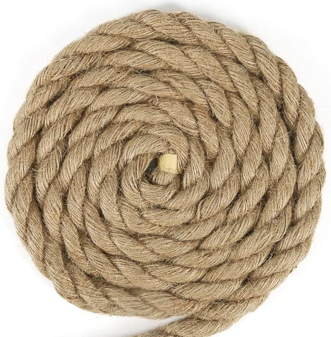 Tenn Well 18mm Jute Rope, 33 Feet Strong and Heavy Duty Twine Rope for Crafting, Gardening, Bundling, Outdoor Decorations