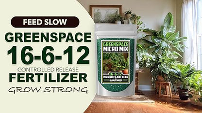 Fertilizer Commercial Grade | GreenSpace 16-6-12 | 5 Ounces | Custom Professional Plant Mix Blend | Indoor Foliage Feed | Controlled Release Granular | Low-Light Houseplants