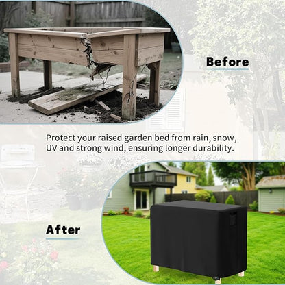 Outdoor Raised Garden Bed Cover for Winter (Only Cover),Waterproof Raised Planter Boxes Stand Covers - 56x24x30 inch