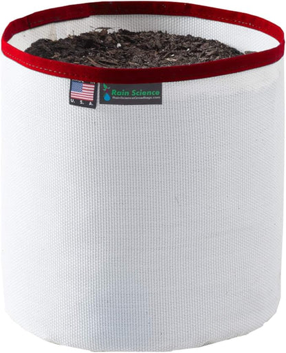 Grow Bag 3 Gallon, Planting Pots - Colorful Plant Grow Bags Pots Gardening Vegetable - Air Pruning Mesh Fabric Plant Container - (White/Red)