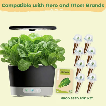 8-Pod Romaine Seed Pod Kit for Aerogarden, Includes Lettuce Seeds, Universal Hydroponic Pods Indoor Gardening Supplies (8-Pod)