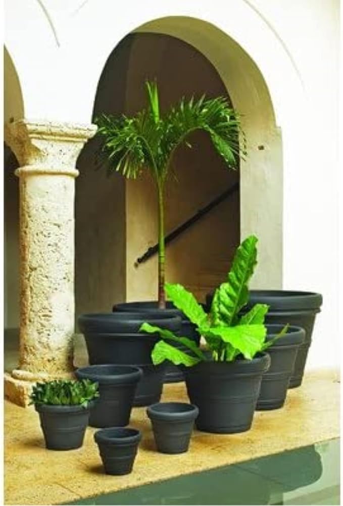 Crescent Garden Brunello Classic Rolled Rim Planter Pot, Indoor/Outdoor Weather-Safe Round Plant Pot, 16'' (Terracotta Color)