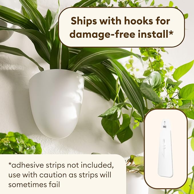 PlantPod Classic - Self-Watering Wall Planters (3, White) - Easy to Water and Install - Lightweight - Design Your Own Vertical Garden - Wall Planters for Indoor Plants