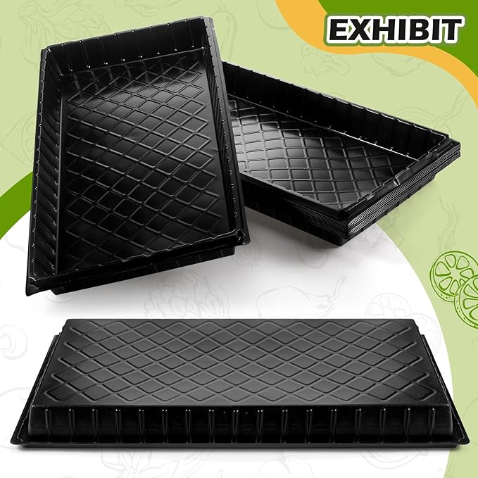 Yinder 20 Pcs Seed Starting Trays with Dome 21 Cells Plug Trays and 1020 Tray No Holes with 100 Pcs Tags Seed Starter Kit for Nursery Germination Plant Propagation