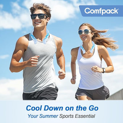 Neck Cooling Tube Reusable Ice Ring Neck Coolers for Hot Weather Wearable Ice Ring for Outdoor Sports, Workers, Relief for Hot Flashes(White)