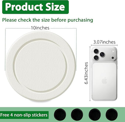 Plant Saucer Flower Pot Saucers Plant Trays for Pots Instant Dry Diatomaceous Earth Round Plant Drip Trays for Indoors Keeping Counter and Floors Dry and Clean (2pcs White Medium)