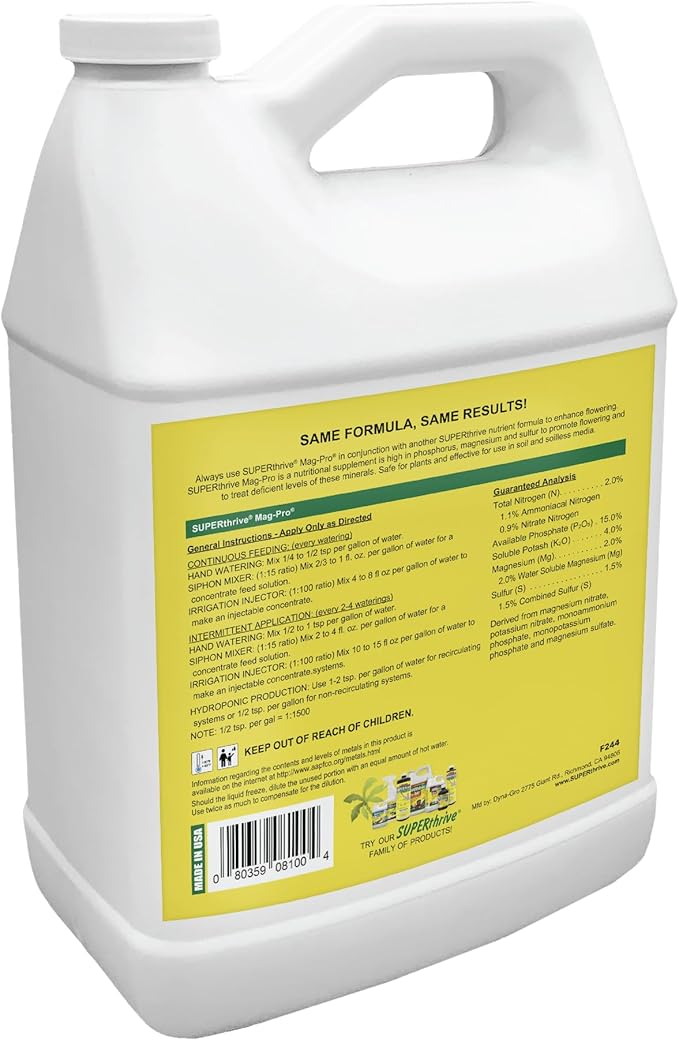 Dyna-Gro DYMAG100 Mag Pro Nutritional Suppliment, 2-15-4, 1 Gallon