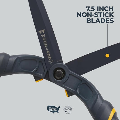 Woodland Tools Duralight Hedge Shears, 16 Inch Lightweight Manual Hedge Clippers with 7.5 Inch Non Stick Blades and Glass-Filled Nylon Handles, Garden Trimmer for Shaping and Precision Cutting