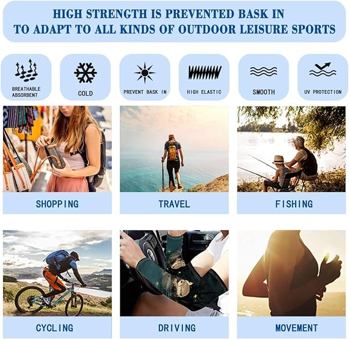 Binienty Unisex Arm Sleeves for Driving, Golf, Cycling, Sports, UV Protector Cooling Arm Sleeves Cover