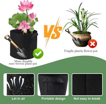 12Pcs Lily Plant Pots for Pond, Aquatic Pond Planter for Pond Durable Breathe Reusable Fabric Plant Bags for Aquatic Plants, Potato, Carrot, Onion, Flower(2 Gallon)