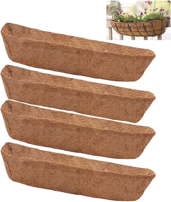 24 Inch Coconut Liners for Planters,Horse Trough Coco Liners for Window Box/Hanging Trough Planter