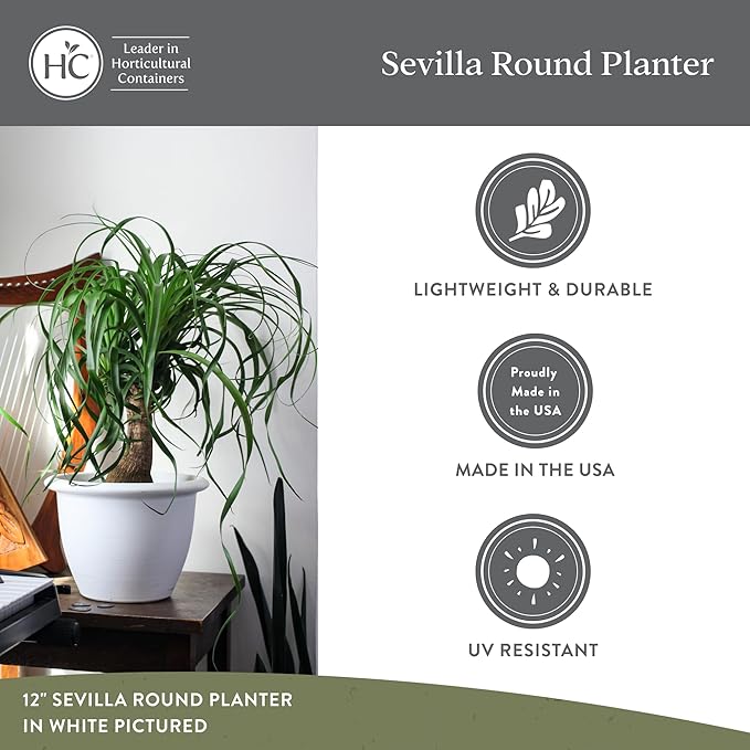 The HC Companies Sevilla Flower Planters - Durable Outdoor & Indoor Planter - Round Lightweight Self Watering Plant Pots for Herbs & More (16" Sunset Terra Cotta, Pack of 1)