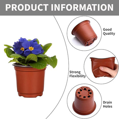 1000 Pcs 4 Inch Plant Nursery Pots Bulk Plastic Pots with Drainage Holes for Plants Succulents Seedlings Cuttings Transplanting