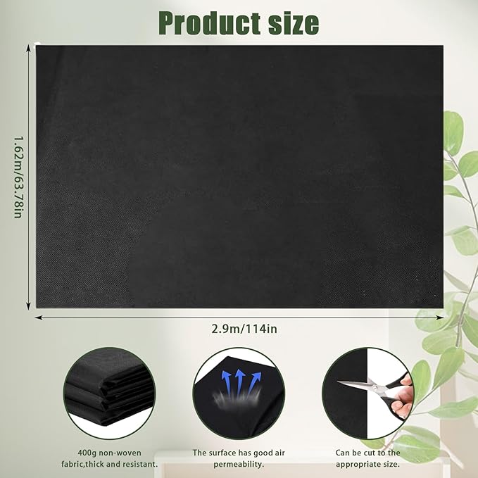 63 * 114 inch Raised Garden Bed Liner, Non Woven Fabric Liner for Large Veg Trough, Keeps Soil Contained and Water Drained