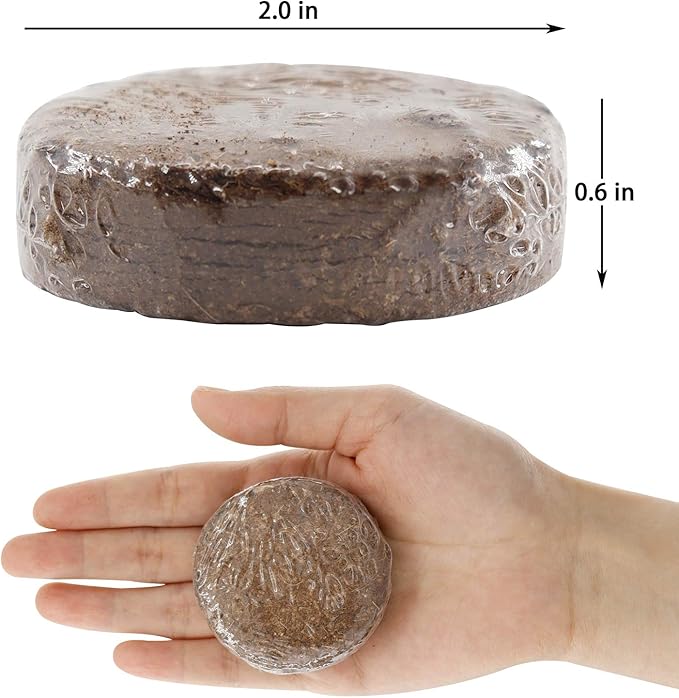 YBB 12 Pack Compressed Coco Coir Plant Pot Disc, 2 Inch Organic Coco Coir Potting Disc - Expands to Fit 3 Inch and 4 Inch Pots