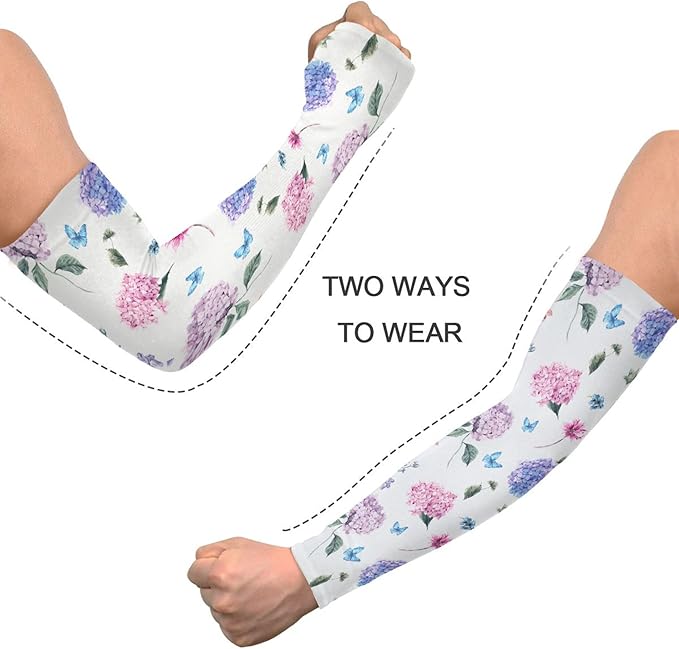Wamika Gardening Sleeves Spring Globe Daisy Flowers Farm Sun Protective Arm Sleeves with Tumb Hole
