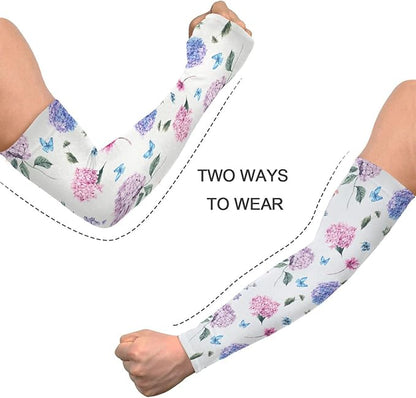 Wamika Gardening Sleeves Spring Globe Daisy Flowers Farm Sun Protective Arm Sleeves with Tumb Hole