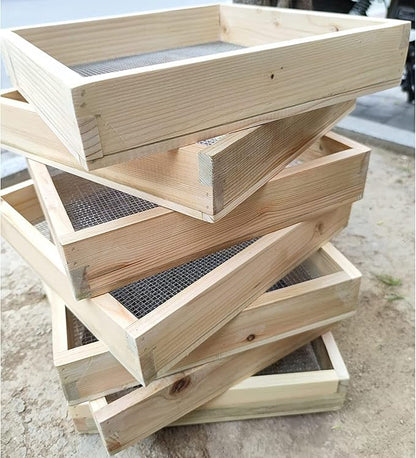 Sifter for Garden, 14.96" Hand Held Multi-Purpose Wood Compost Soil Screen Dirt Cedar Garden Sifter for Compost Sifting Soil, Dirt, Peat Moss and Potting Soil